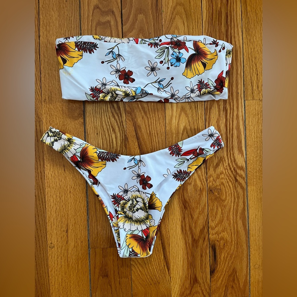 Zaful Multicolor Floral Bikini